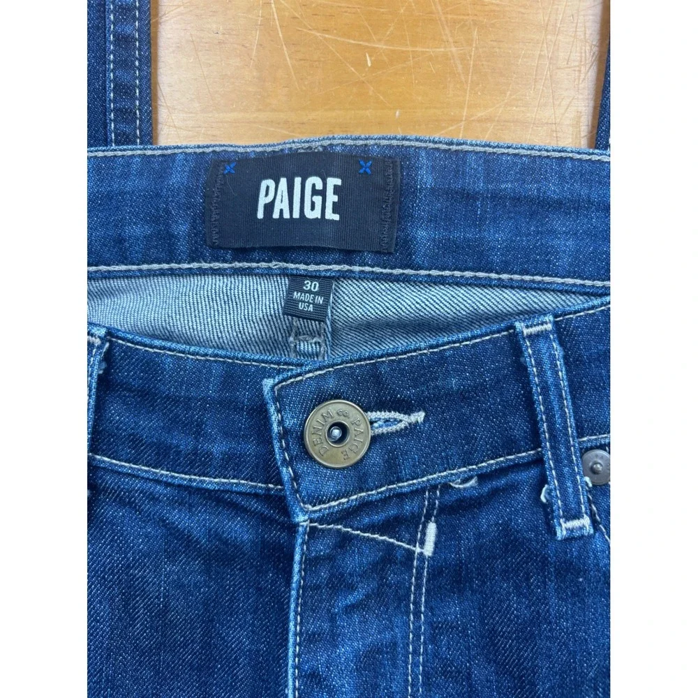 Paige Denim Co Mens Straight Leg Jeans Dark Wash Blue Made in USA Size 30